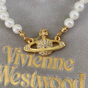Vivienne Westwood Gold Pearl Orb Choker Necklace
